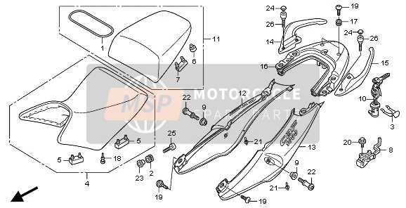 Honda CBF1000SA 2010 SEAT & REAR COWL for a 2010 Honda CBF1000SA