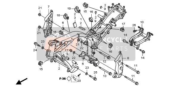 Honda CBF1000SA 2010 FRAME BODY for a 2010 Honda CBF1000SA