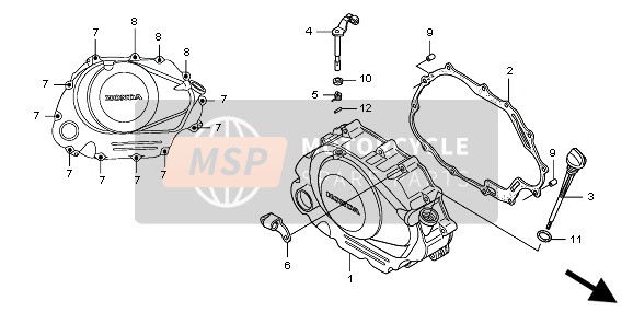 Honda CBF125M 2010 RIGHT CRANKCASE COVER for a 2010 Honda CBF125M