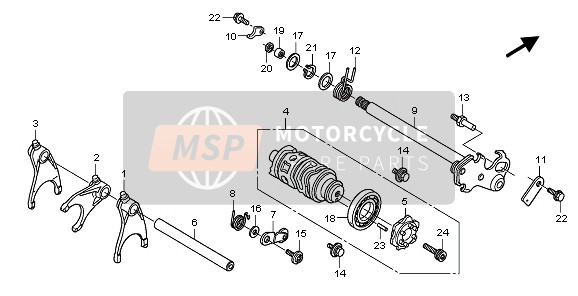 Honda CBF600N 2010 IngranaggioShift Drum per un 2010 Honda CBF600N