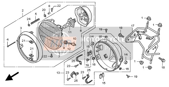 Honda CBF600NA 2010 HEADLIGHT (EU) for a 2010 Honda CBF600NA