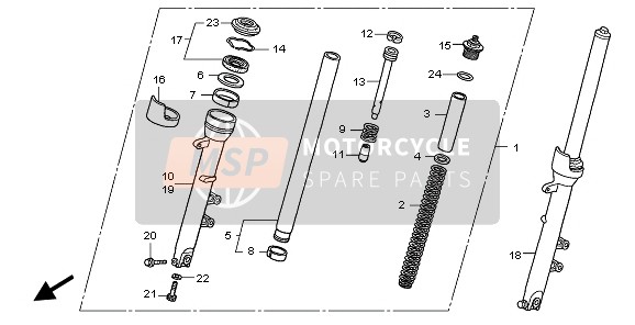 Honda CBF600S 2010 Tenedor frontal para un 2010 Honda CBF600S