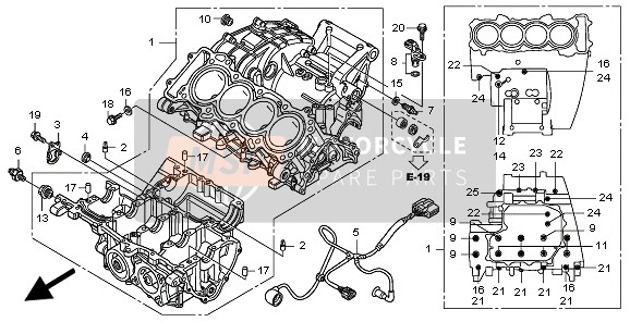 Honda CBF600SA 2010 Caja Del Cigüeñal para un 2010 Honda CBF600SA