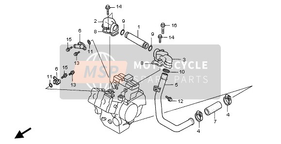 Honda VFR750F 1996 Conduite d'eau pour un 1996 Honda VFR750F