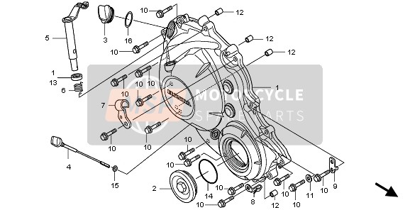 Honda CBR1000RA 2010 Tapa del cárter derecho para un 2010 Honda CBR1000RA