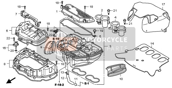 Honda CBR1000RA 2010 Luchtfilter voor een 2010 Honda CBR1000RA