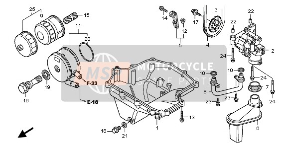 Honda CBR1000RR 2010 Coppa dell'olio & Pompa dell'olio per un 2010 Honda CBR1000RR