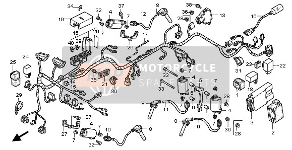 Honda VFR750F 1996 Mazo de cables para un 1996 Honda VFR750F