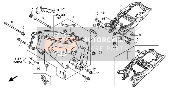 Honda CBR1000RR 2010 RAHMENKÖRPER für ein 2010 Honda CBR1000RR