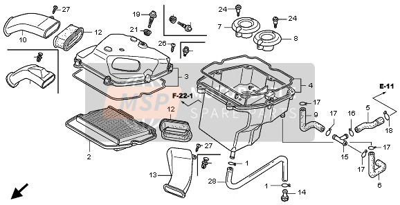 Honda GL1800 2010 Purificateur d'air pour un 2010 Honda GL1800