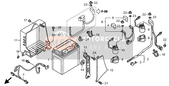 Honda GL1800 2010 BATTERY for a 2010 Honda GL1800