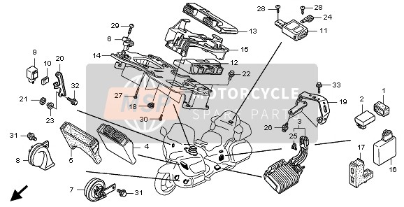 Honda GL1800 2010 Unidad de control para un 2010 Honda GL1800