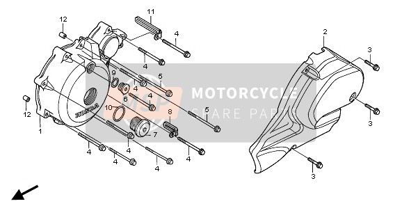 Honda NT700VA 2010 LEFT CRANKCASE COVER for a 2010 Honda NT700VA