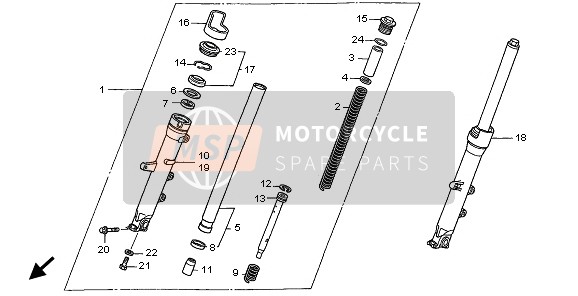 Honda NT700V 2010 FRONT FORK for a 2010 Honda NT700V