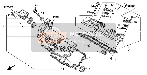 12320MGE030, Cover Assy., Rr. Cylinder Head, Honda, 0