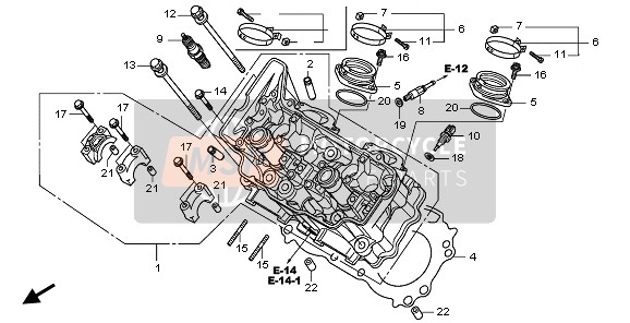 Honda VFR1200FA 2010 CYLINDER HEAD (FRONT) for a 2010 Honda VFR1200FA