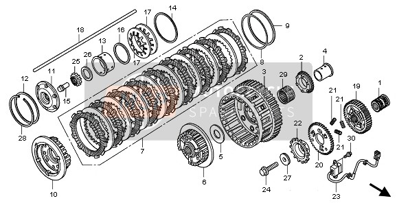 22325MEL000, Feder, Kupplungsplatte, Honda, 1