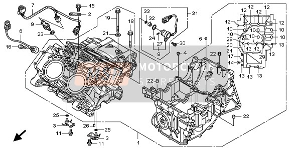 Honda VFR1200FA 2010 Caja Del Cigüeñal para un 2010 Honda VFR1200FA