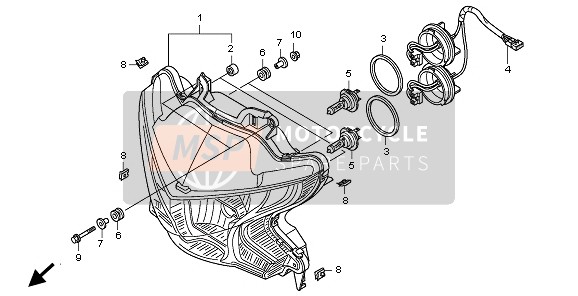 Honda VFR1200FA 2010 Phare pour un 2010 Honda VFR1200FA