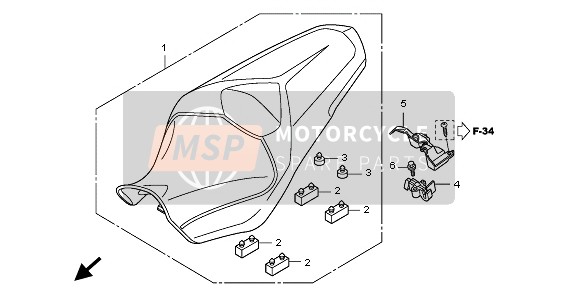 77200MGE023, Ens. De Asiento,  Doble, Honda, 5