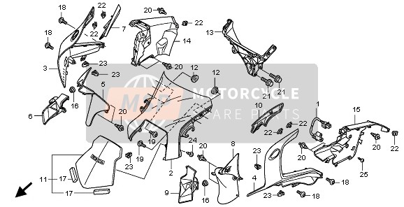 64200MGE000ZE, Cowl Set, Upper Center (Wl) *NHB01* (NHB01 Graphite Black), Honda, 0