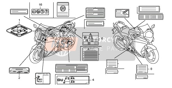87512MGE640, Label, Accessories & Loading Caution, Honda, 0
