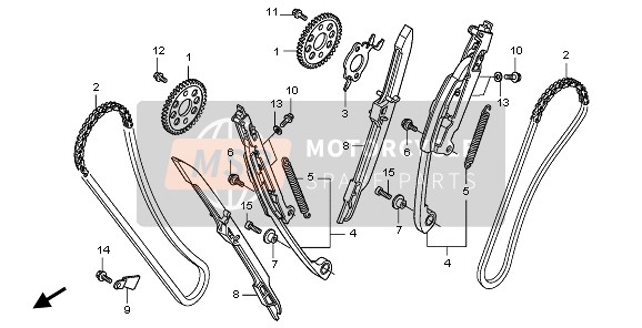 Honda VFR1200FDA 2010 Catena a camme & Tenditore per un 2010 Honda VFR1200FDA