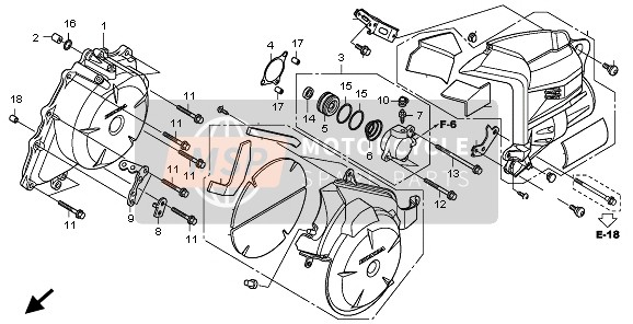 Honda VFR1200FDA 2010 A.C. Cubierta del generador para un 2010 Honda VFR1200FDA