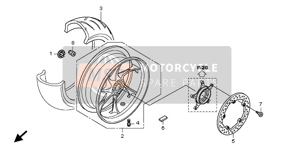 Honda VFR1200FDA 2010 Rueda trasera para un 2010 Honda VFR1200FDA