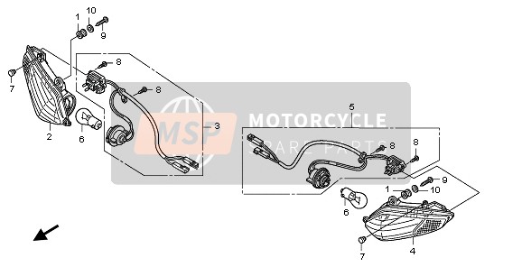 Honda VFR1200FDA 2010 Indicator voor een 2010 Honda VFR1200FDA