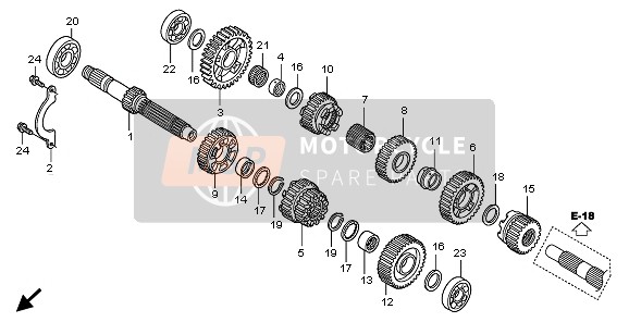 23501MFR670, Gear, Countershaft Fifth(23T), Honda, 0