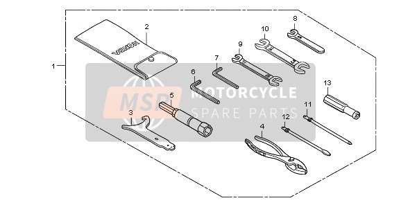 Honda VT1300CX 2010 TOOLS for a 2010 Honda VT1300CX