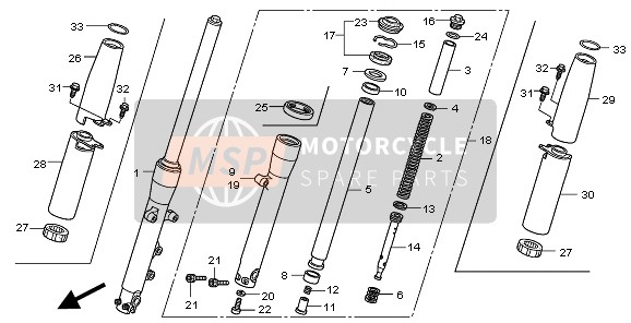 51660MFEA40, Abdeckteil, L. V., Gabel, Honda, 1