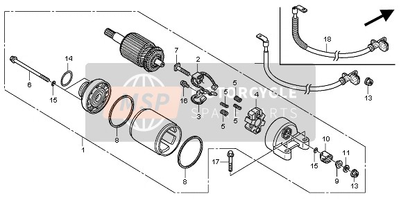 Honda VT750CS 2010 STARTER MOTOR for a 2010 Honda VT750CS