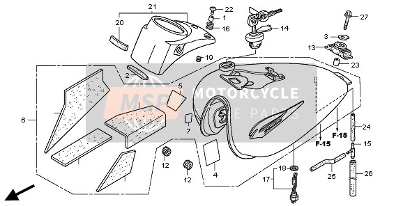 17520MEGW10ZA, Tank Set, Fuel (Wl) *TYPE1*(TYPE1 ), Honda, 0