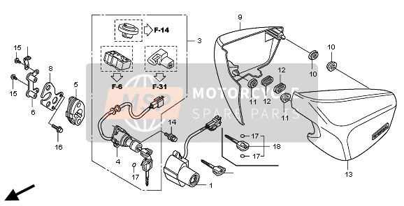 Honda VT750CS 2010 Couvercle latéral pour un 2010 Honda VT750CS