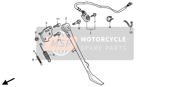 Honda VT750CS 2010 SIDE STAND for a 2010 Honda VT750CS