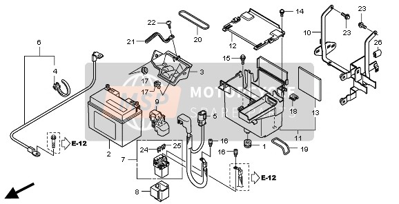 Honda VT750CS 2010 BATTERY  for a 2010 Honda VT750CS