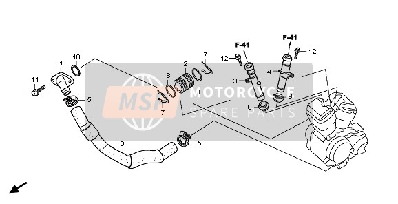 Honda VT750SA 2010 Conduite d'eau pour un 2010 Honda VT750SA