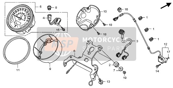 Honda VT750SA 2010 TACHOMETER (MPH) für ein 2010 Honda VT750SA