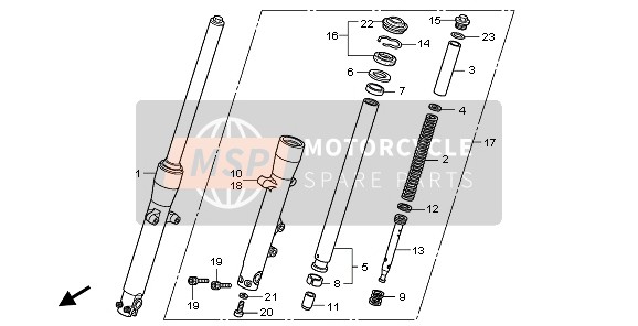 Honda VT750SA 2010 FRONT FORK for a 2010 Honda VT750SA