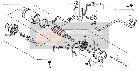 Honda VT1100C2 1996 STARTING MOTOR for a 1996 Honda VT1100C2