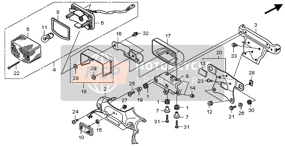 80355MGR641, Guard, Taillight, Honda, 0