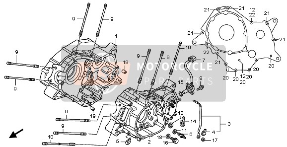 Honda XL125V 2010 CRANKCASE for a 2010 Honda XL125V