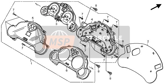 37100KPC861, Meter Assy., Combination (Mph/kph), Honda, 0