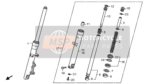 51500KPC871, Fork Assy., L. Fr.(Showa), Honda, 0