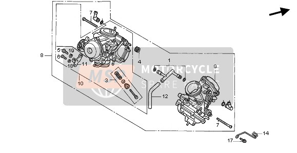 Honda VT1100C2 1996 Carburateur (Assemblage ) voor een 1996 Honda VT1100C2