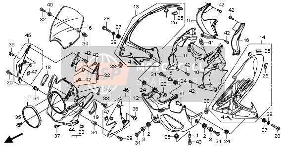 64221MFFD00ZA, Plate, R. Headlight *NH168M* (NH168M Vernier Gray Metallic), Honda, 1