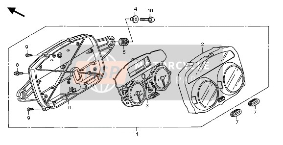 37100MBTK51, Meter Assy., Combination (Mph/kph), Honda, 0