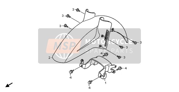 Honda XL1000VA 2010 Guardabarros delantero para un 2010 Honda XL1000VA